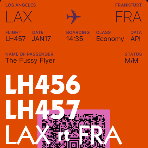 Lufthansa LH456 LH457 LAX Los Angeles FRA Frankfurt