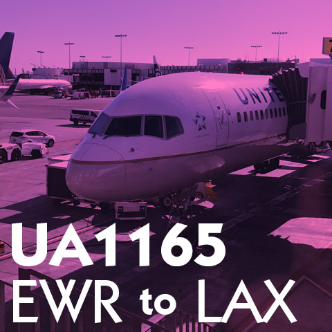 Review United Airlines UA1165 EWR Newark LAX Los Angeles Economy Report