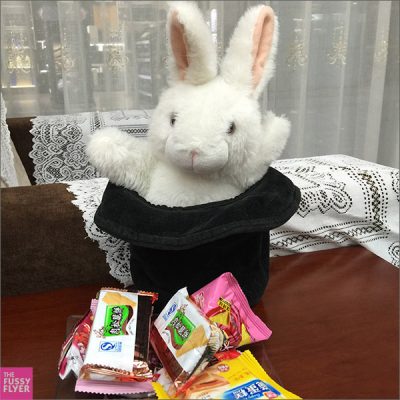 The Travel Bunny: stealing snacks in the sad lounge, Changsha, China