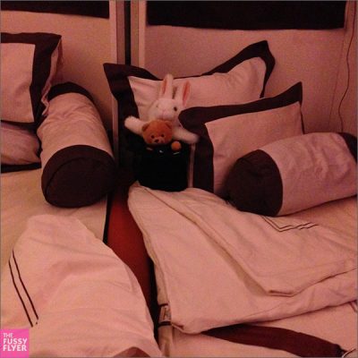 The Travel Bunny: SQ 11, all tucked in the Singapore Suite A380 with the SIA Bear.