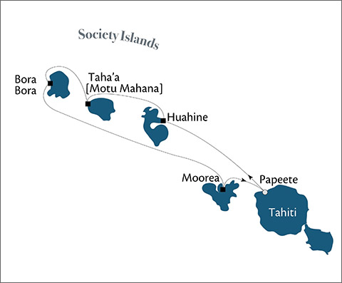 Map of Tahiti & the Society Islands