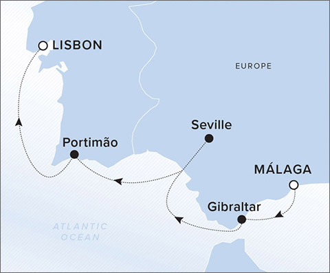 The Ritz-Carlton Yacht Collection Cruise Itineraries of Interest Malaga To Lisbon 8-Day Cruise